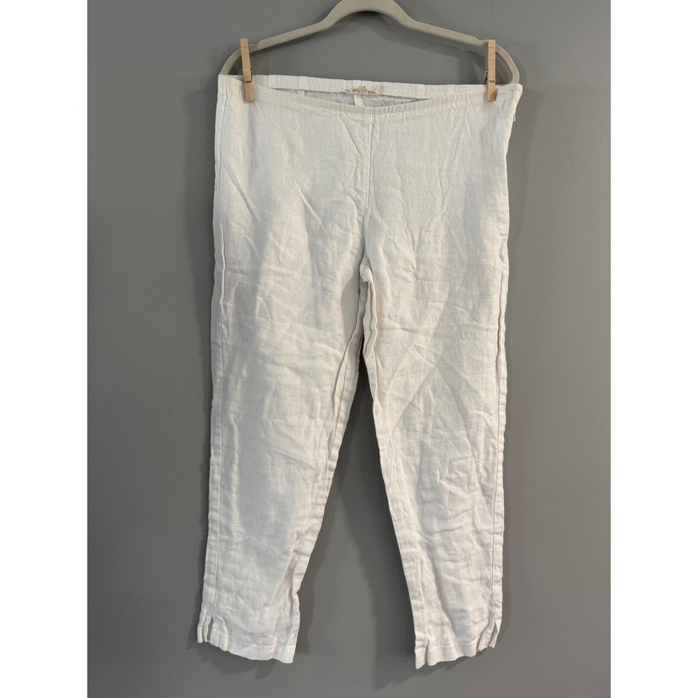 Eileen Fisher Linen‎ Crop Pants Womens Size S White Lightweight Casual